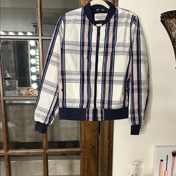Tory Sport Navy and White Plaid Jacket - Picture 1 of 13